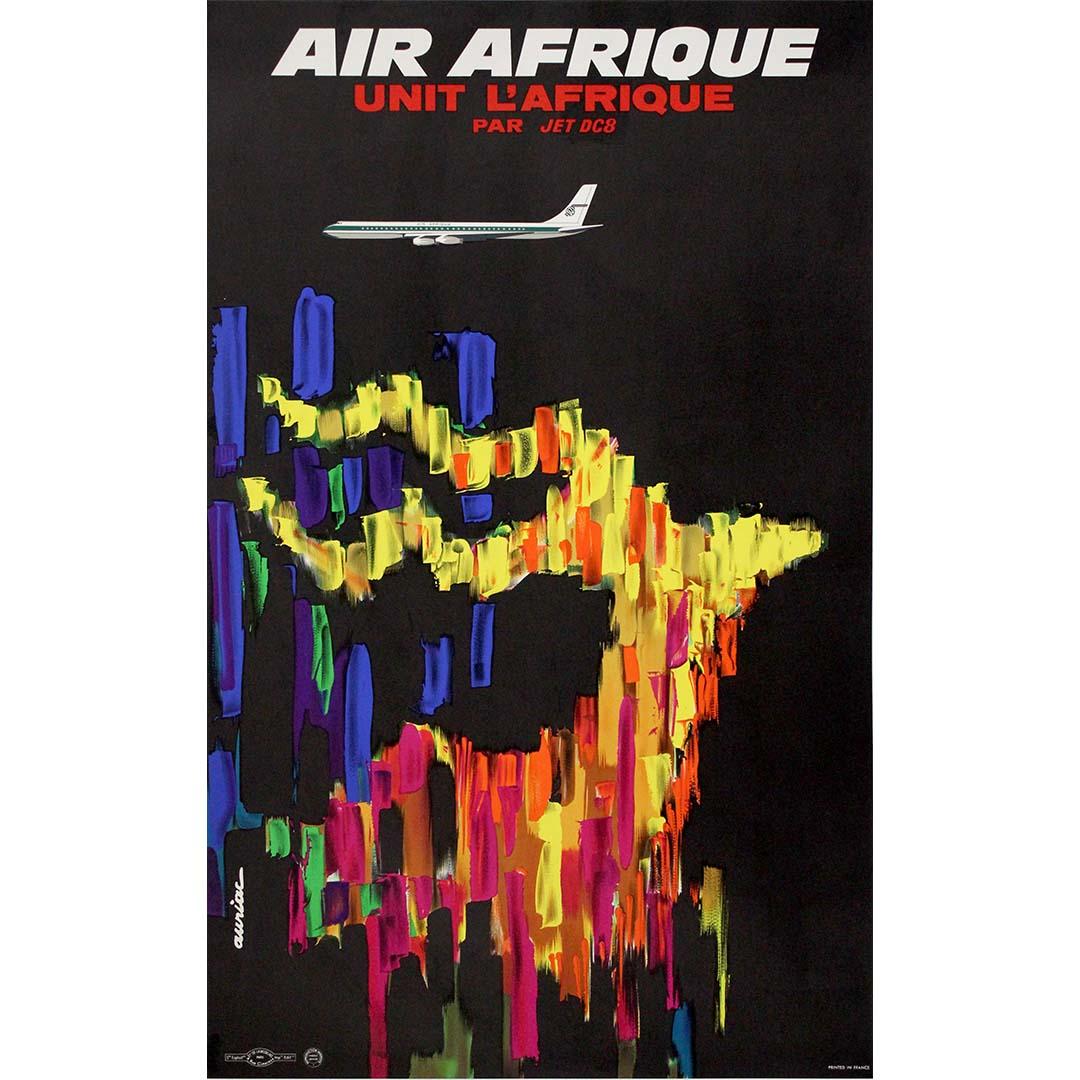 Circa 1960 poster by Auriac : Air Afrique Unit L
Afrique par JET DC8