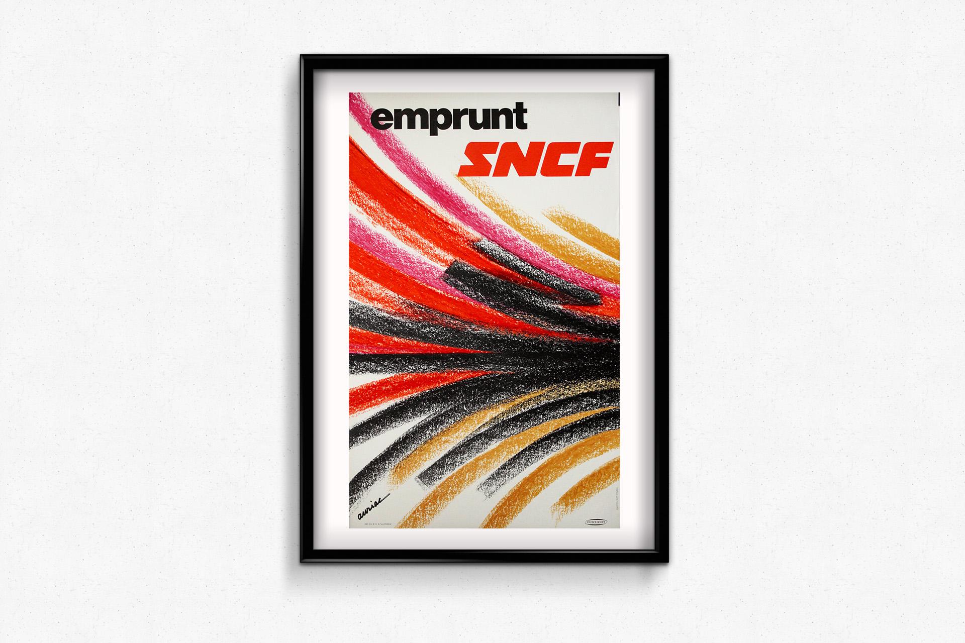 Jacques Auriacs Originalplakat von 1976 Emprunt SNCF - Französische Eisenbahnen im Angebot 1