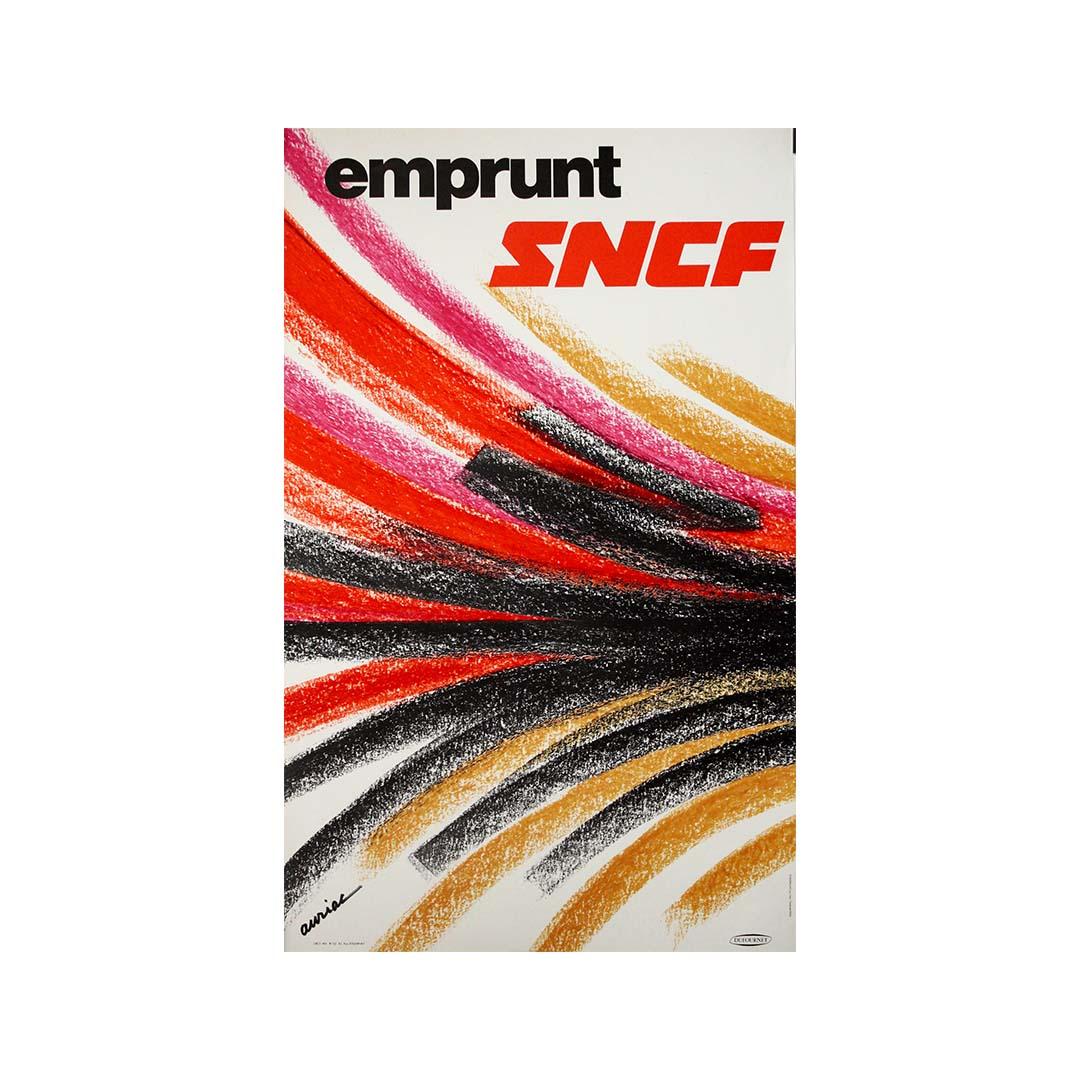 Jacques Auriacs Originalplakat von 1976 Emprunt SNCF - Französische Eisenbahnen im Angebot 3