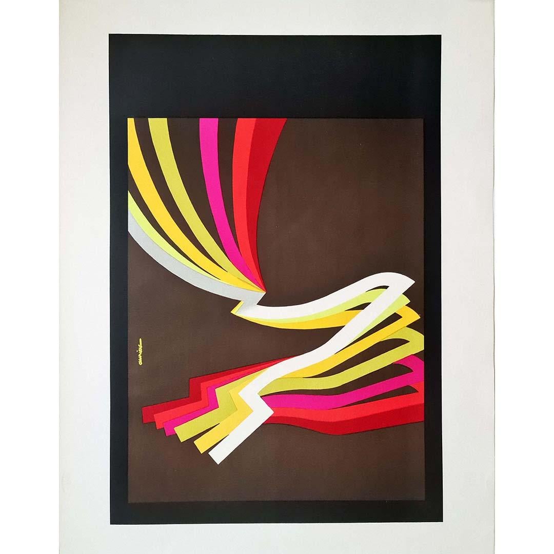 Original lithography by Jacques Auriac for Bally shoes for men.

Bally collaborated with artists such as Otto Baumberger, Pierre Gauchat, Bernard Villemot, Hugo Laubi, Lise Berset and Jacques Auriac to create advertising posters.

Jacques Auriac was