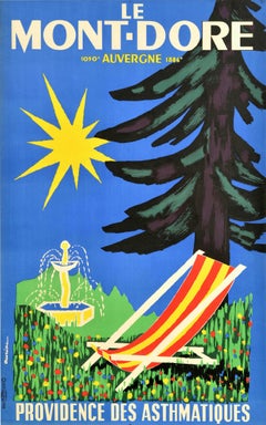Original Vintage Travel Poster Le Mont Dore Providence For Asthmatics Auriac Art
