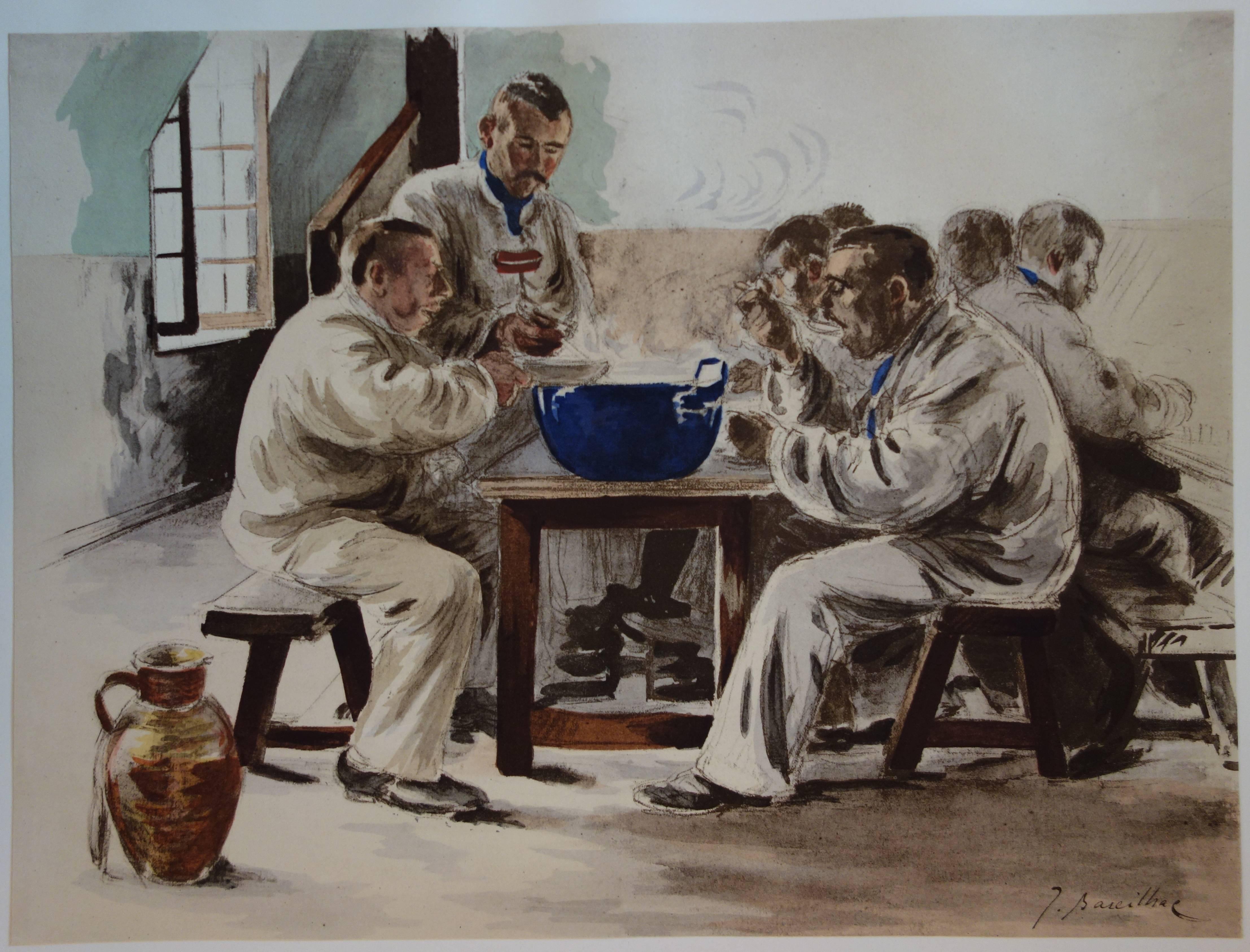 Sailor's supper  - Original lithograph - 1897