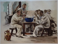 Supper für Matrosen  - Originallithographie - 1897