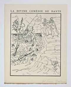 L'enfer de Dante - Gravure sur bois de J. Beltrand - Début du 20e siècle