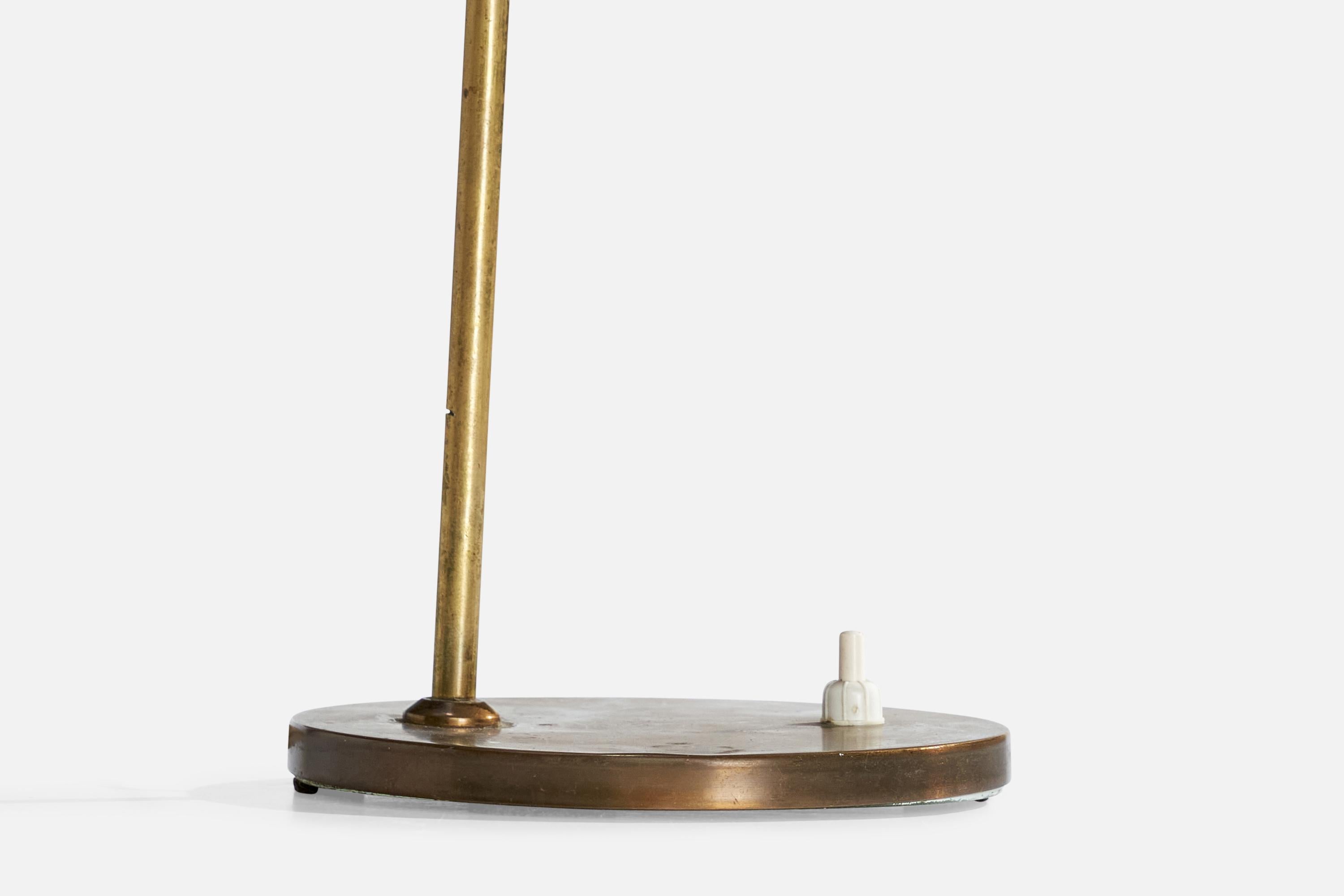 Jacques Biny Attribution, Tischlampe, Messing, Frankreich, 1950er Jahre im Angebot 3
