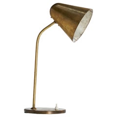 Jacques Biny Attribution, Table Lamp, Brass, France, 1950s