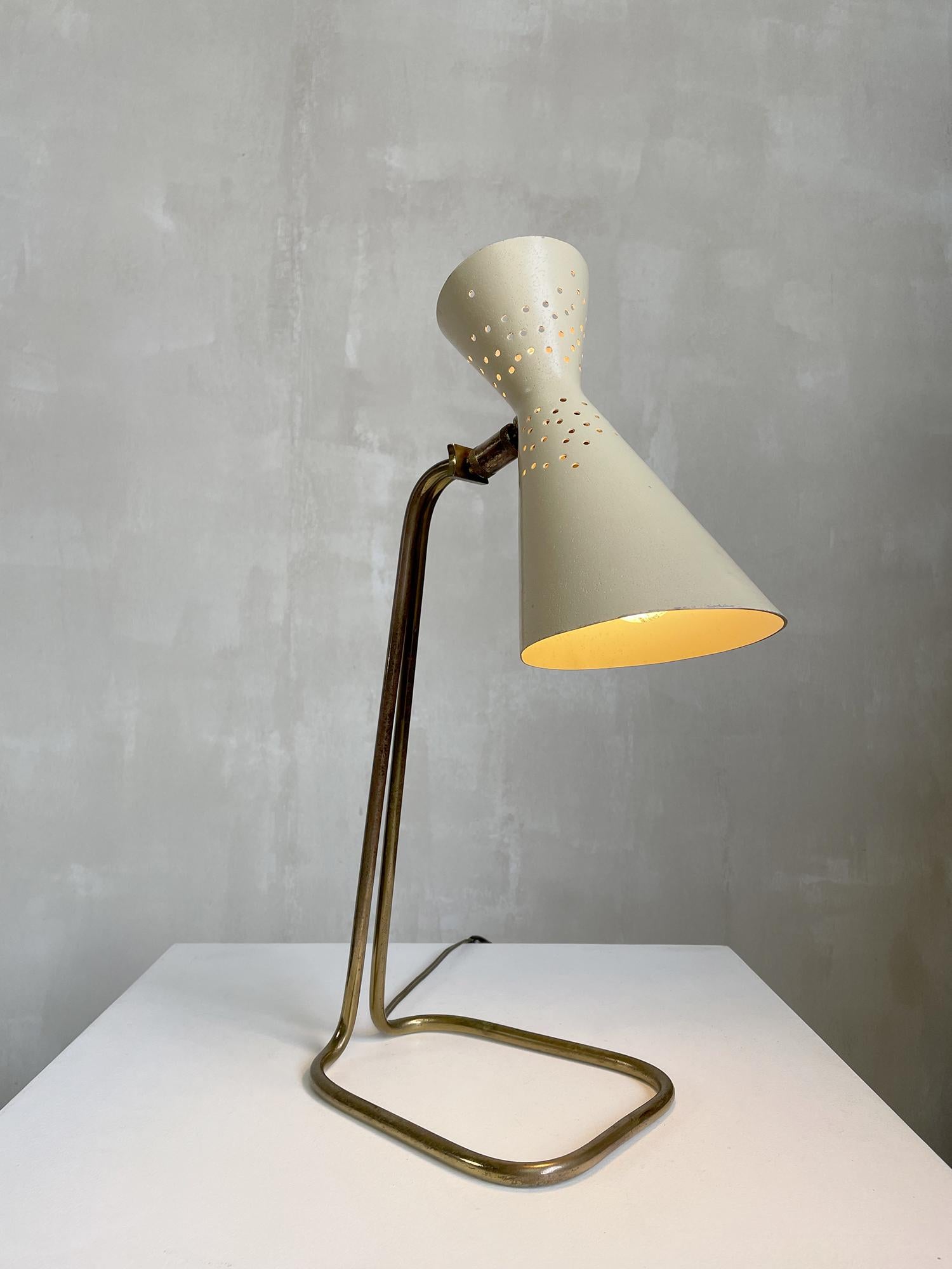 Jacques Biny, Gran lámpara diábolo con reflector, Francia 1950 Moderno de mediados de siglo en venta