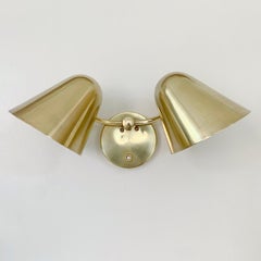 Jacques Biny Rare Brass Two Lights Sconce, circa 1950, France.