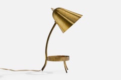 Jacques Biny, Table Lamp, Brass, France, 1950s