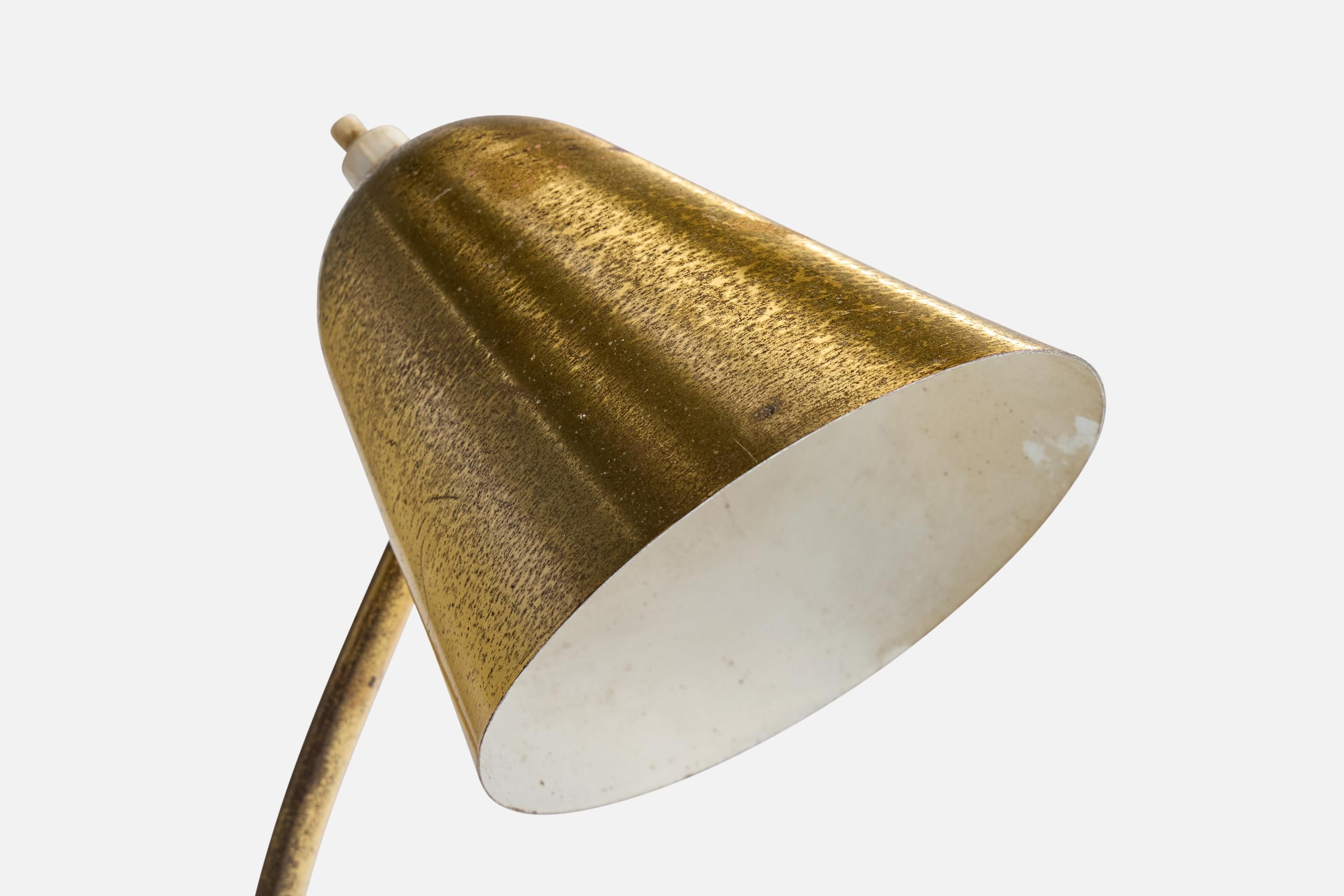 Jacques Biny, lampe de table, laiton, France, années 1950 Bon état - En vente à High Point, NC