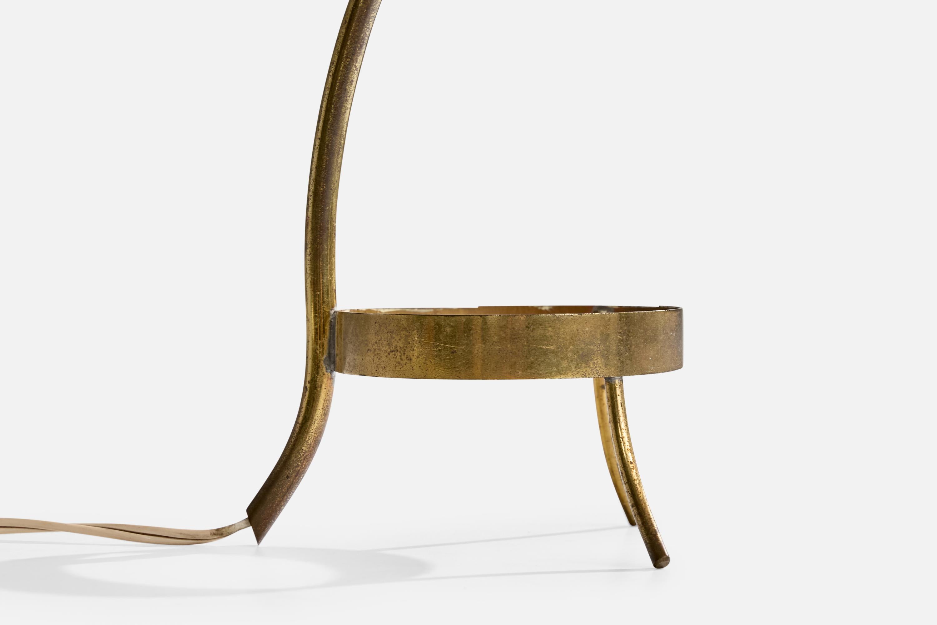 Jacques Biny, lampe de table, laiton, France, années 1950 en vente 1