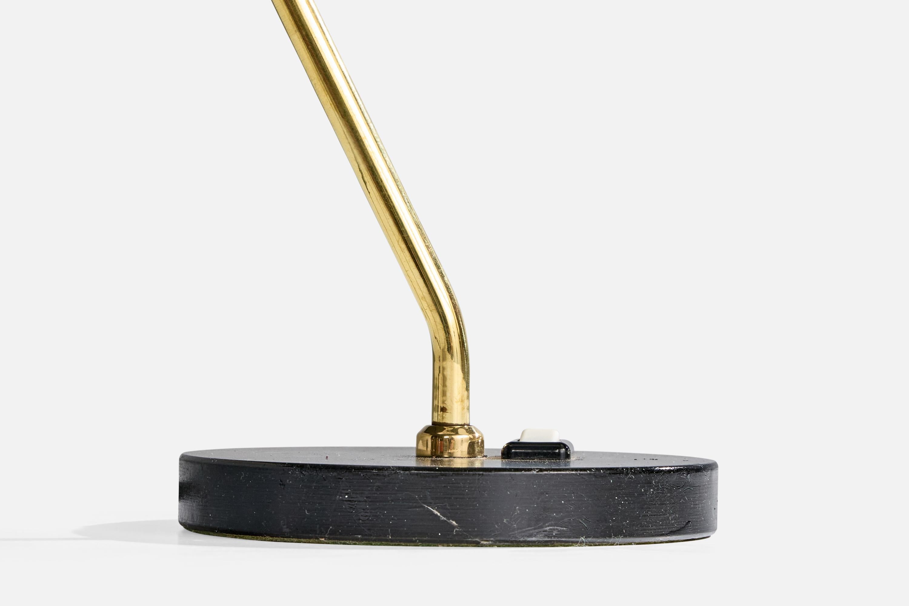 Jacques Biny, Table Lamp, Brass, Metal, France, 1950s For Sale 4