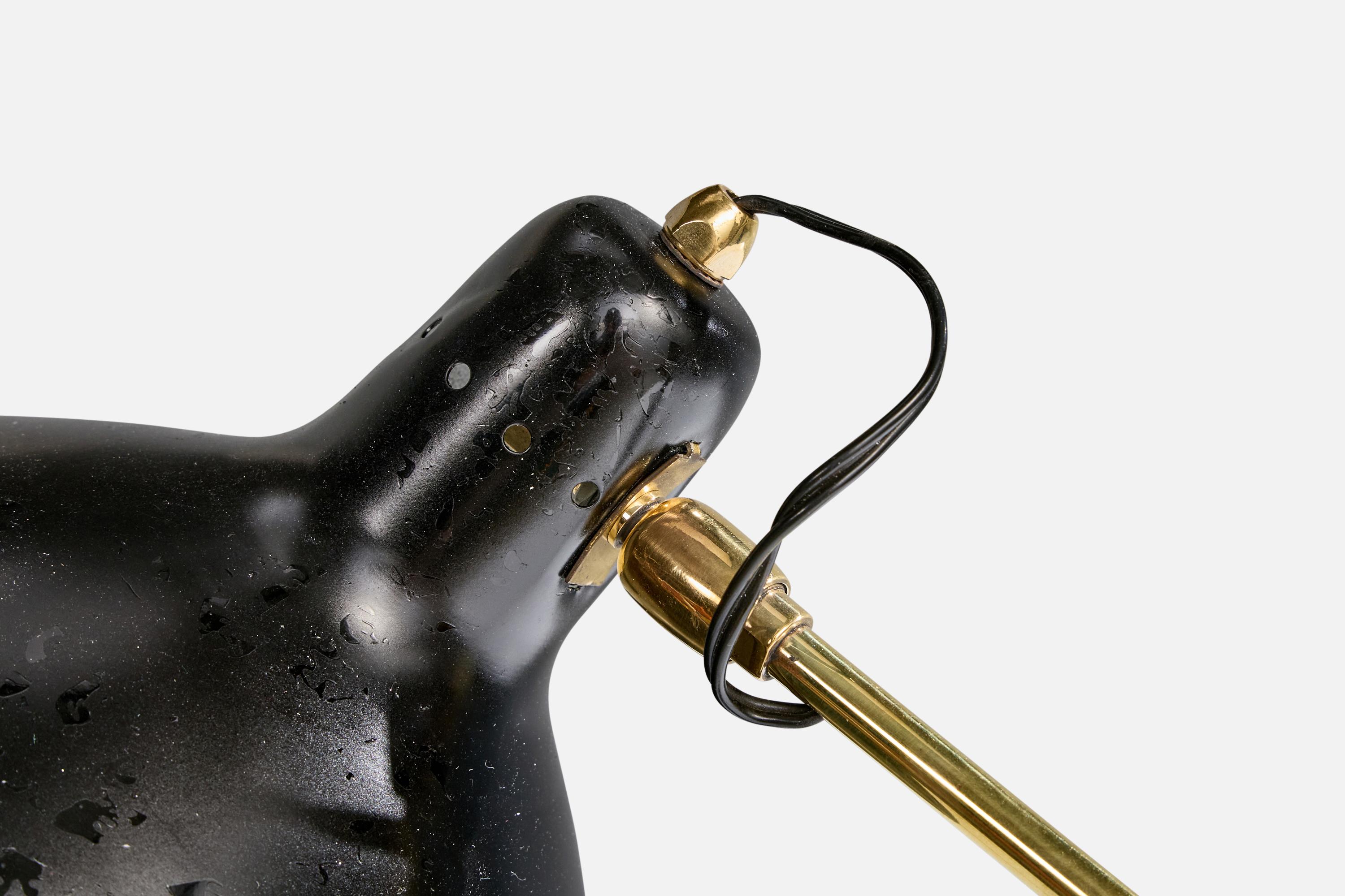 Jacques Biny, Table Lamp, Brass, Metal, France, 1950s For Sale 1