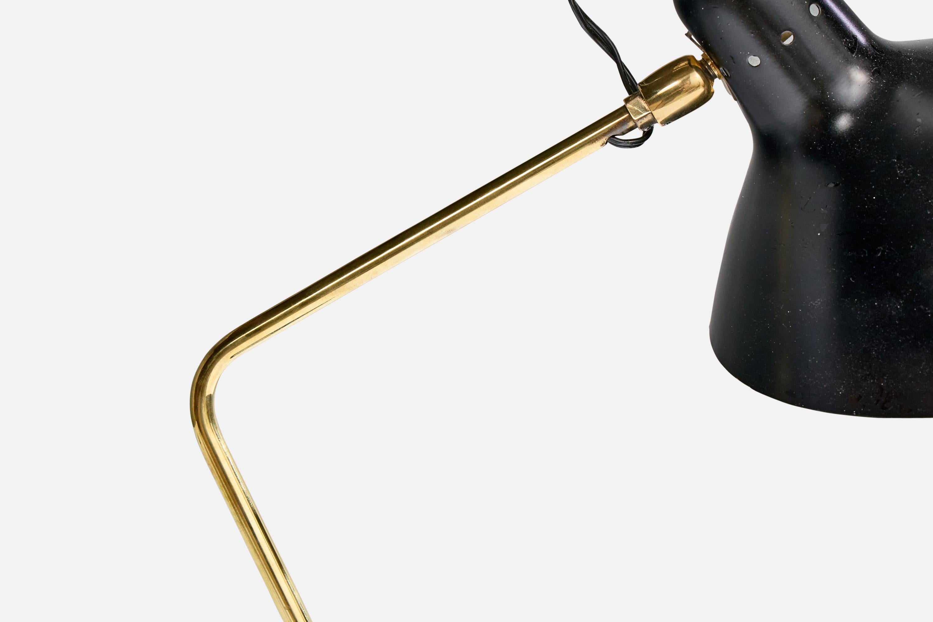Jacques Biny, Table Lamp, Brass, Metal, France, 1950s For Sale 2