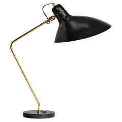 Vintage Jacques Biny, Table Lamp, Brass, Metal, France, 1950s