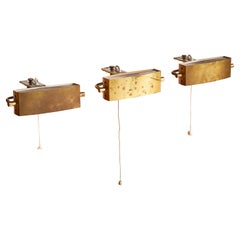 Jacques Biny, Task Lights, Brass, Metal, France, 1950s