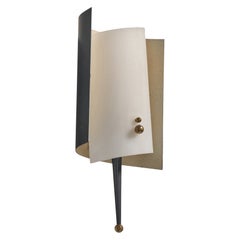 Jacques Biny, Applique, métal, laiton, acrylique, France, années 1950