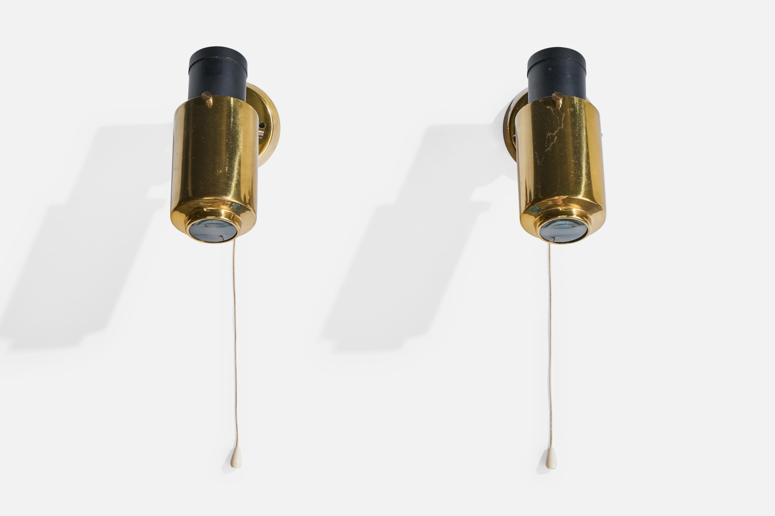 Jacques Biny, Apliques, Latón, Metal, Vidrio, Francia, Años 50 Moderno de mediados de siglo en venta