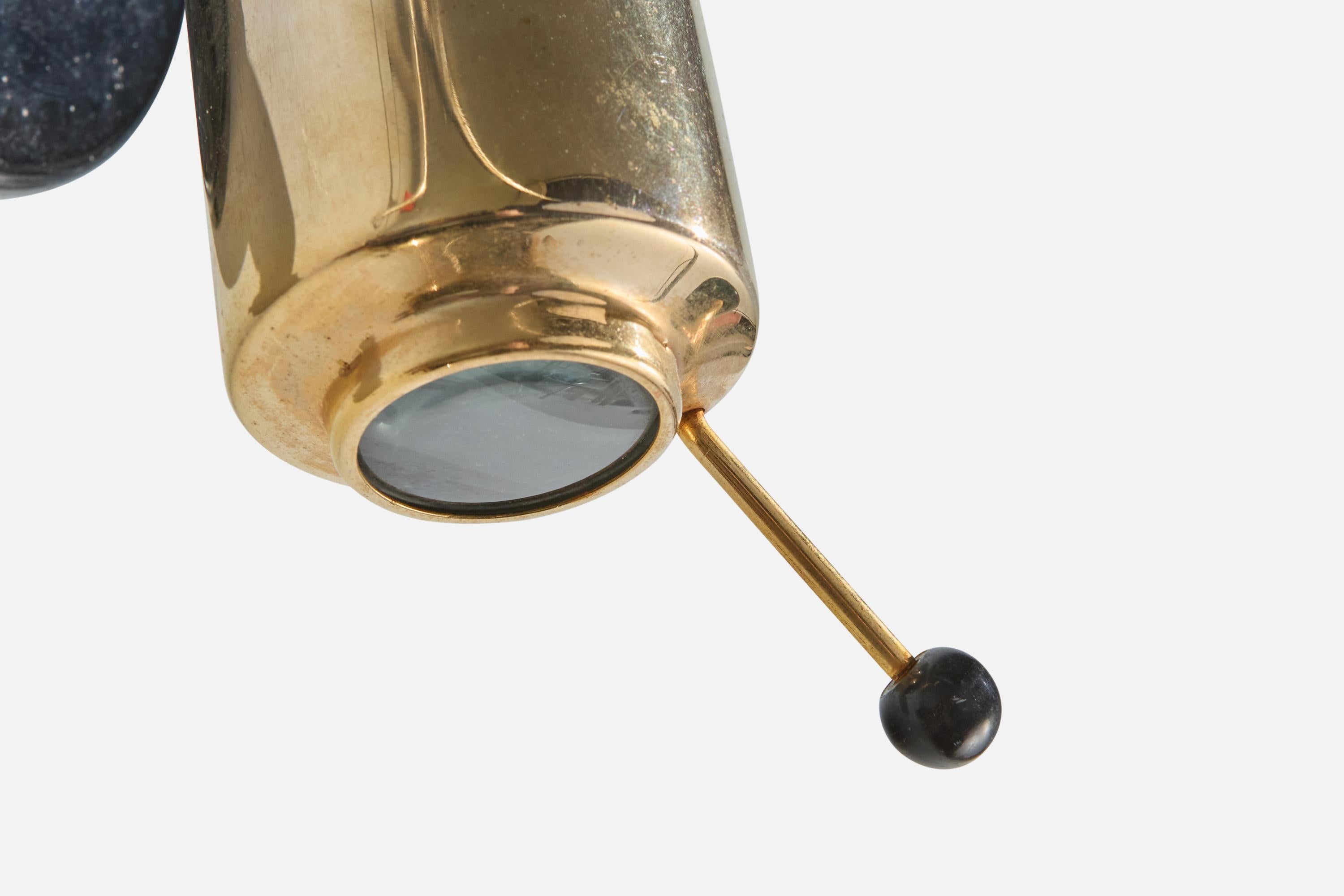 Jacques Biny, Wall Lights, Brass, Metal, Glass, France, 1950s For Sale 2