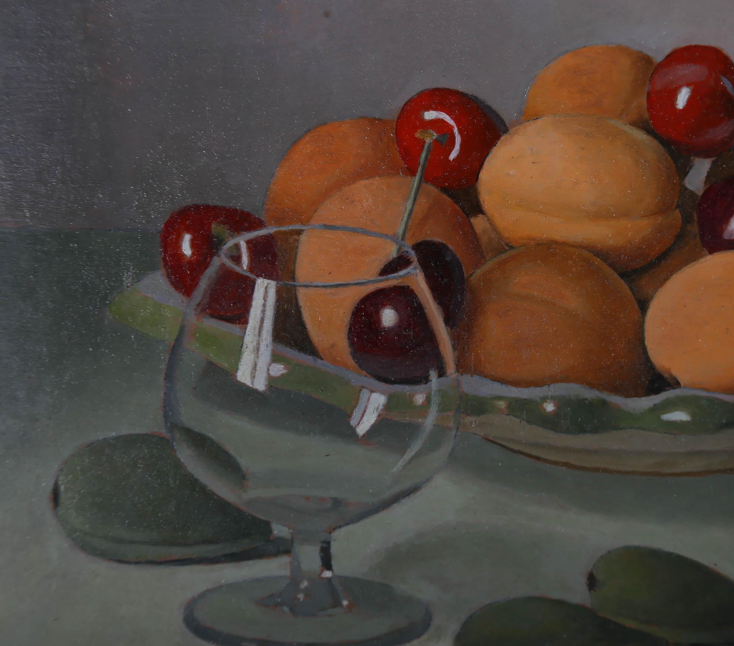 Jacques Blanchard (1912-1992) - French School Oil, Red Cherries & Apricots 4