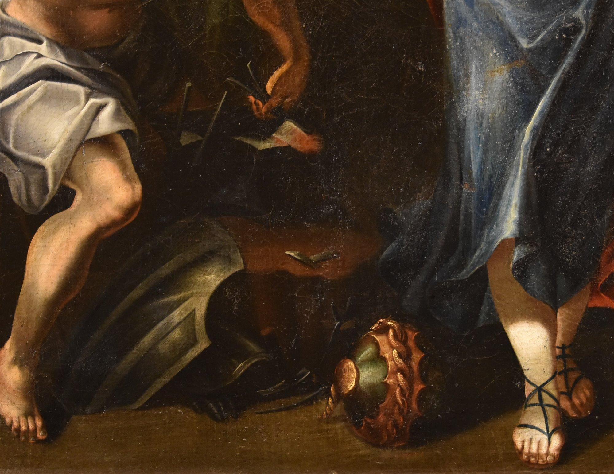 THETIS Hephaistos Blanchard Mythologische Malerei Öl auf Tisch 17. Jahrhundert Französisch im Angebot 6