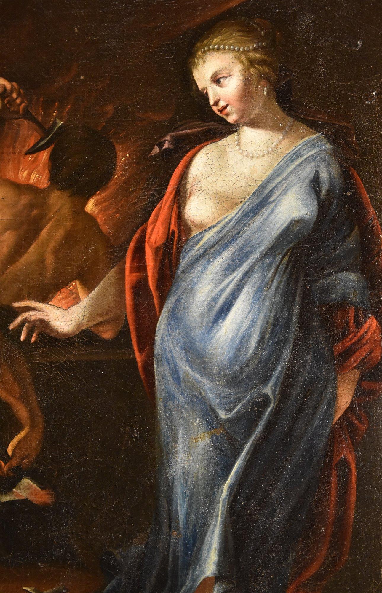 THETIS Hephaistos Blanchard Mythologische Malerei Öl auf Tisch 17. Jahrhundert Französisch (Braun), Portrait Painting, von Jacques Blanchard (Paris, 1600 – Paris, 1638)