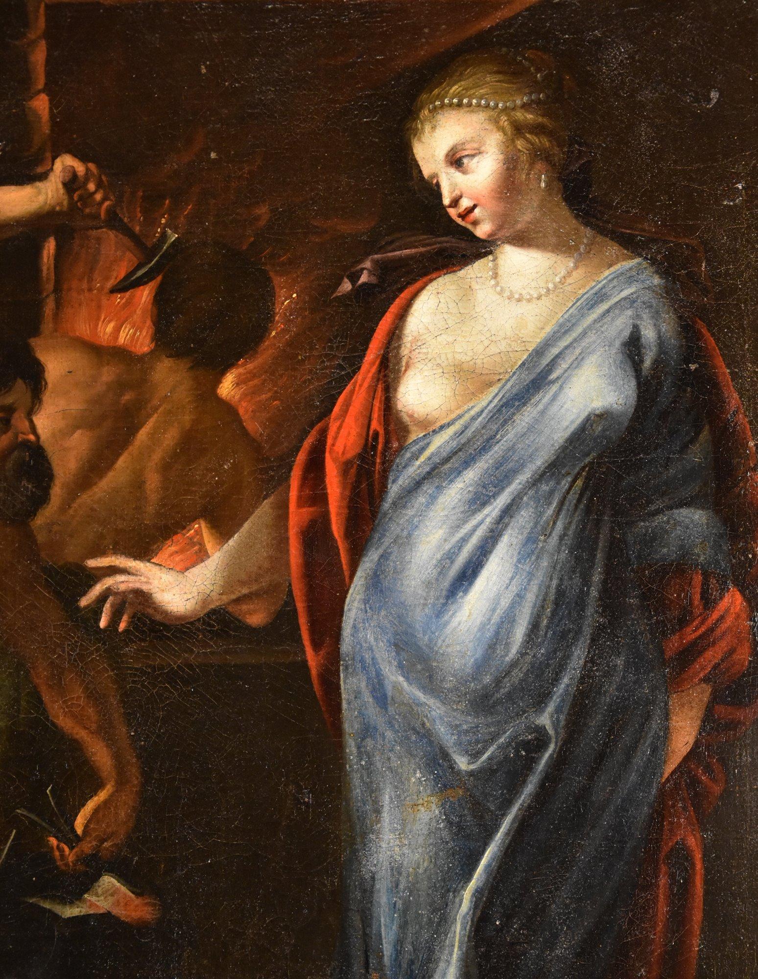 THETIS Hephaistos Blanchard Mythologische Malerei Öl auf Tisch 17. Jahrhundert Französisch im Angebot 4