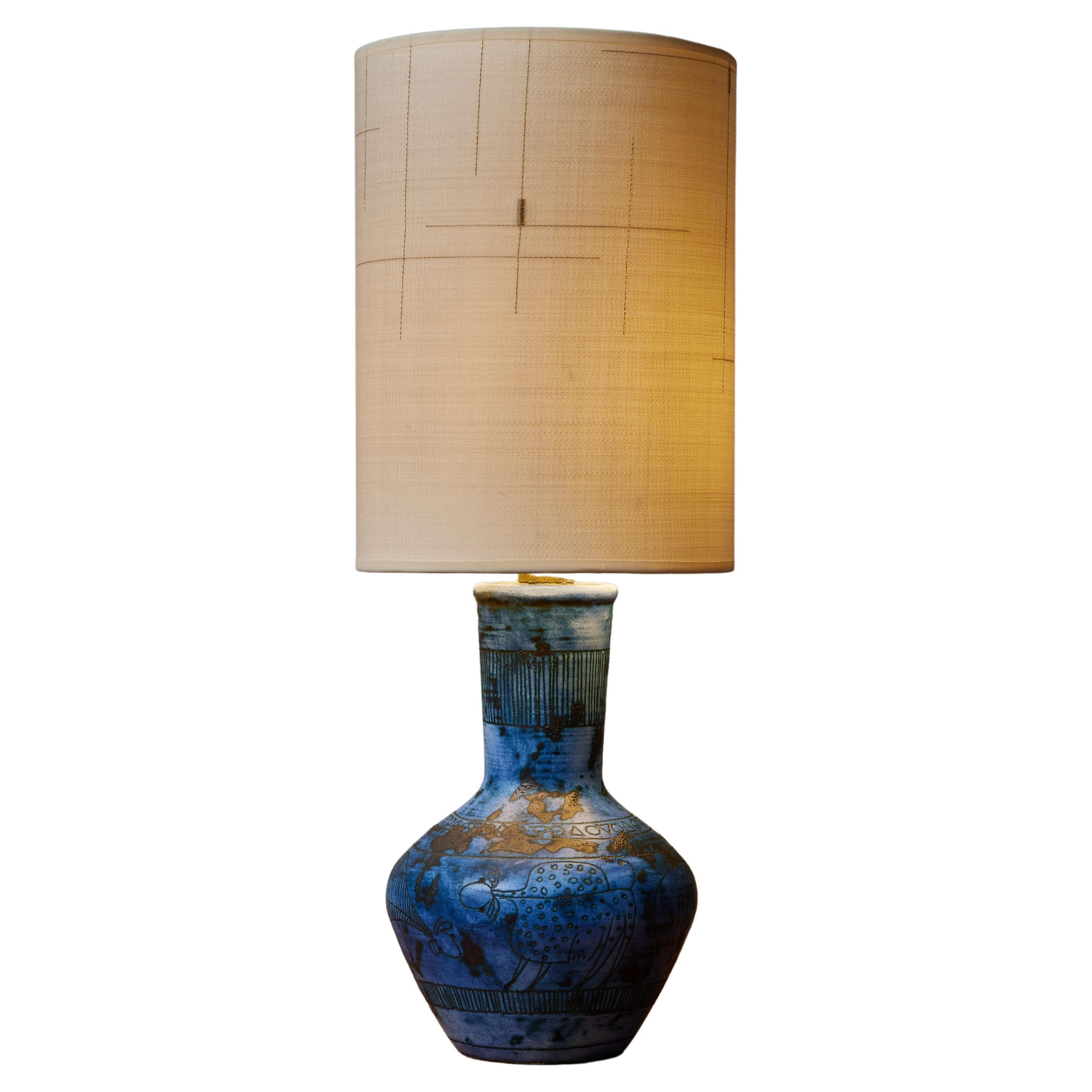 Jacques Blin Baluster Shaped Ceramic Table Lamp For Sale