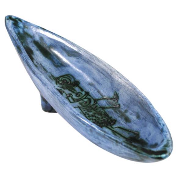 Jacques Blin blue ceramic pocket pipe holder - G414 For Sale