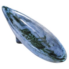 Porte-pipes de poche en céramique bleue Jacques Blin - G414