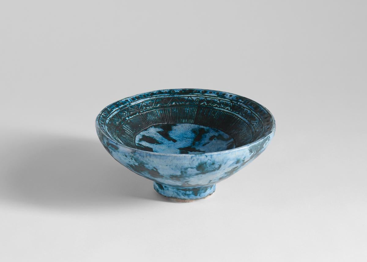 Jacques Blin, Blue Glazed Ceramic Dishs, France, Mid-Twentieth Century 4