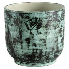 Jacques Blin, Blue Glazed Ceramic Vase, France, Mid-Twentieth Century