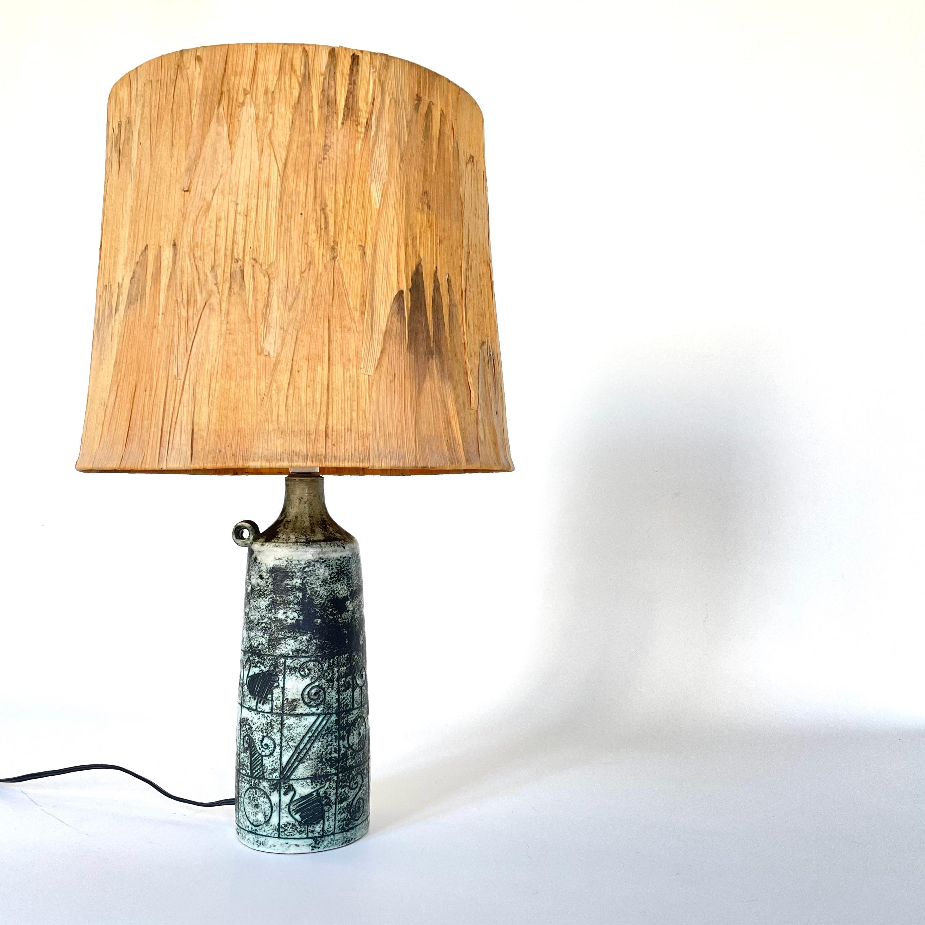 Glazed Jacques Blin ceramic lamp, circa 1960