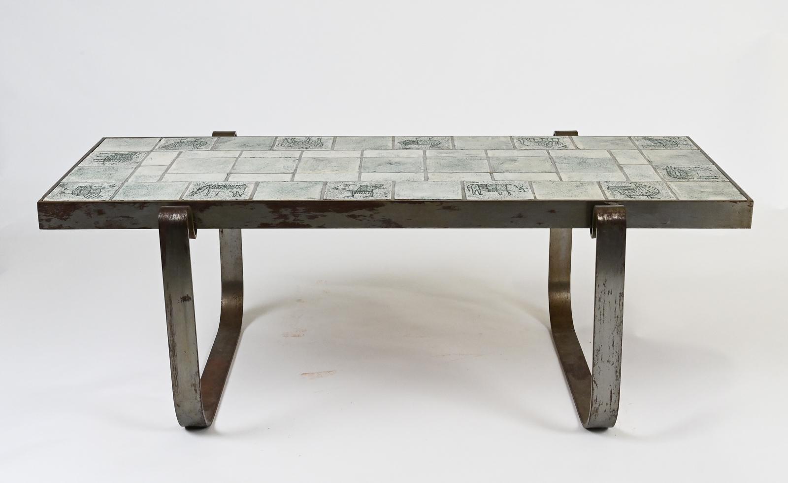 Jacques Blin Ceramic Low Table In Good Condition In Henley-on Thames, Oxfordshire