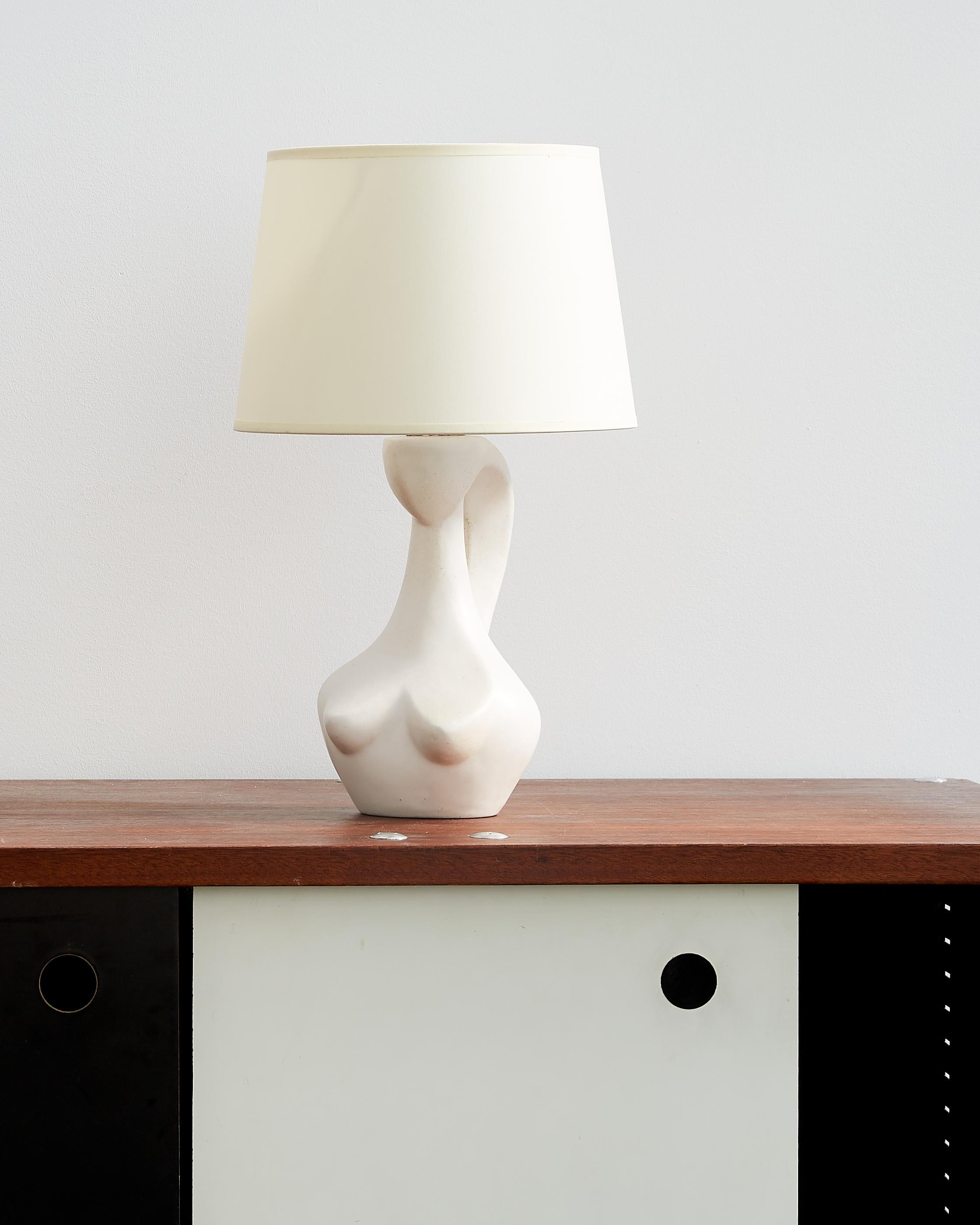 Mid-Century Modern Jacques Blin Ceramic Table Lamp c.1950 For Sale