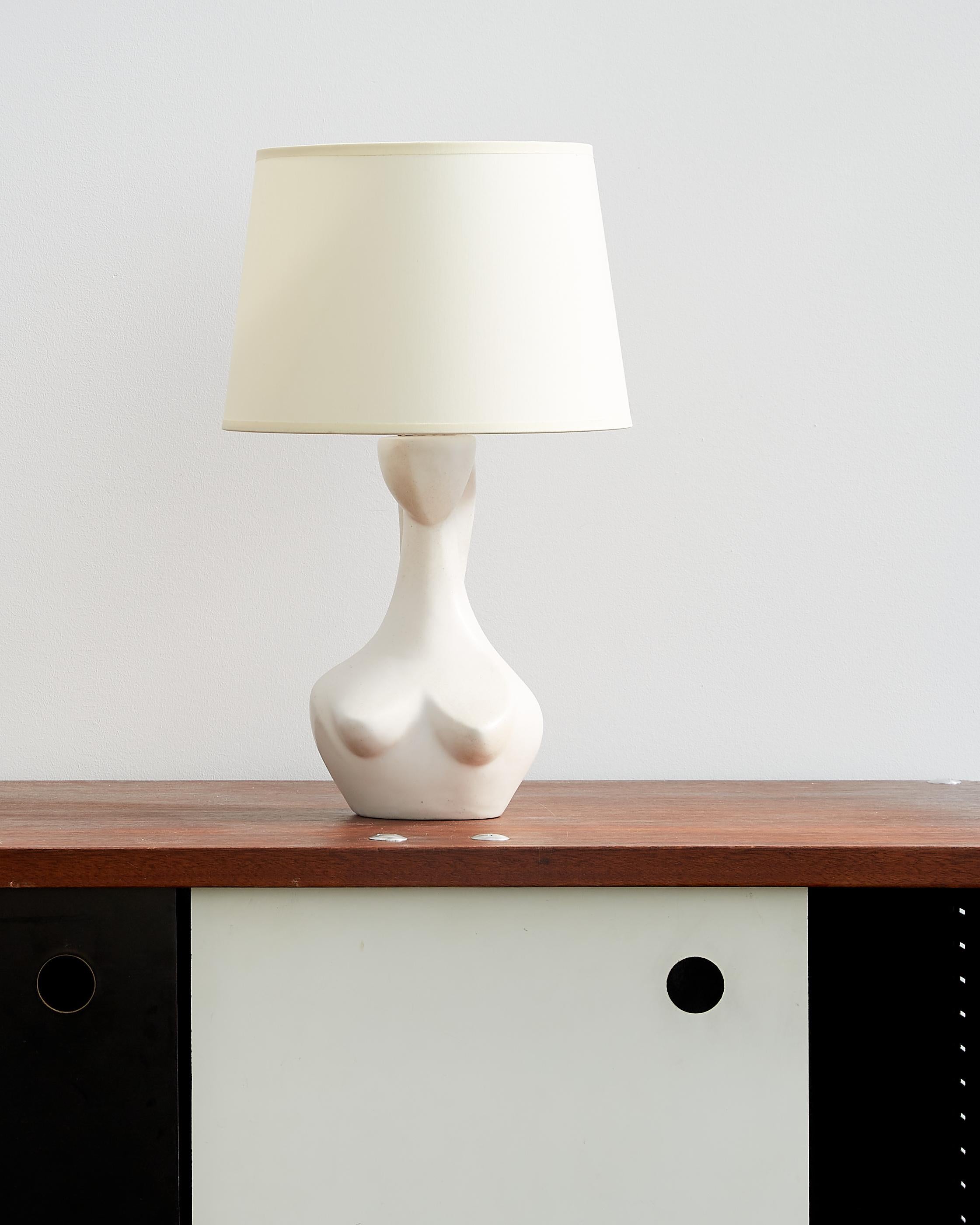 French Jacques Blin Ceramic Table Lamp c.1950 For Sale