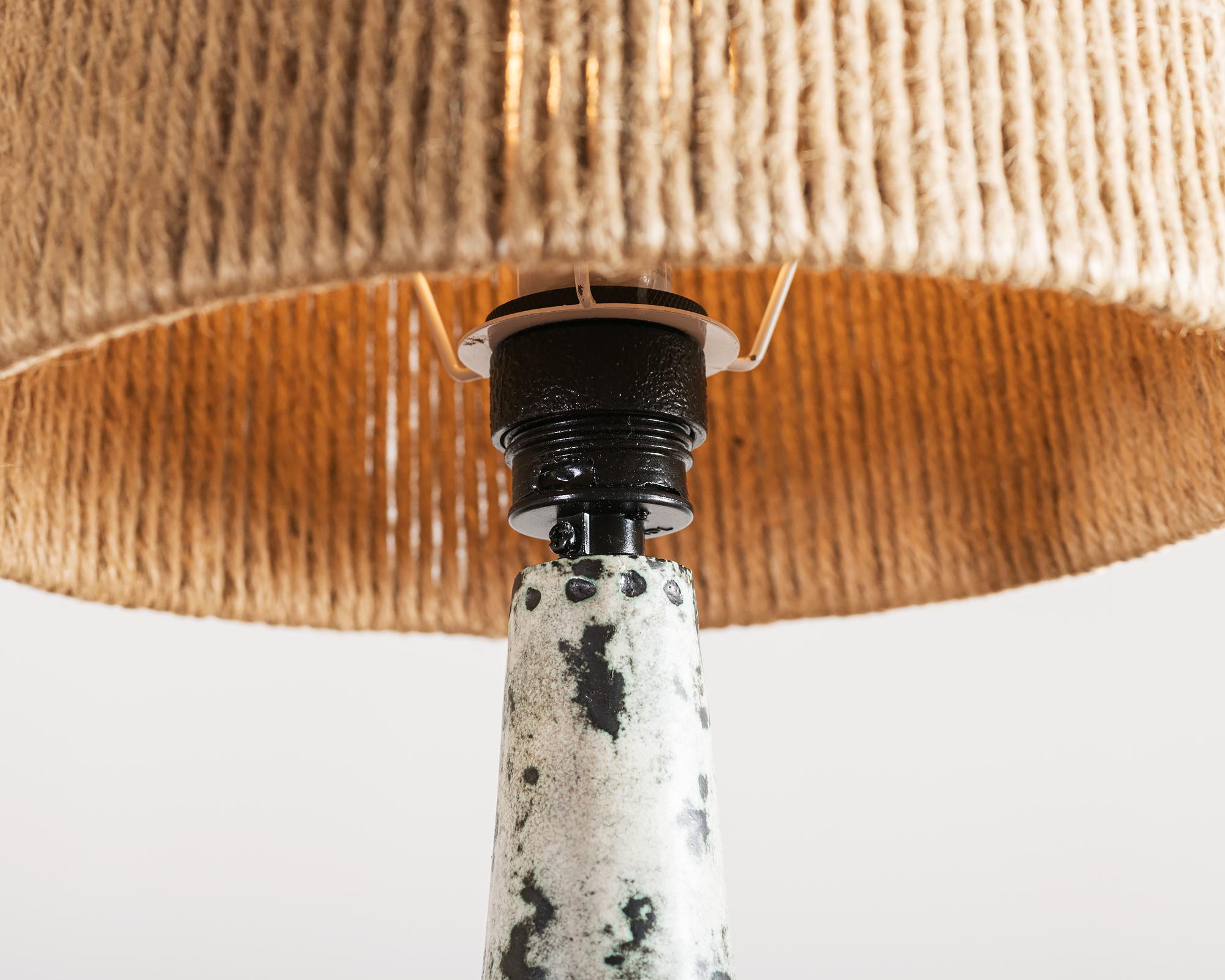 Jacques Blin Elegant Ceramic Table Lamp, 1950s 1