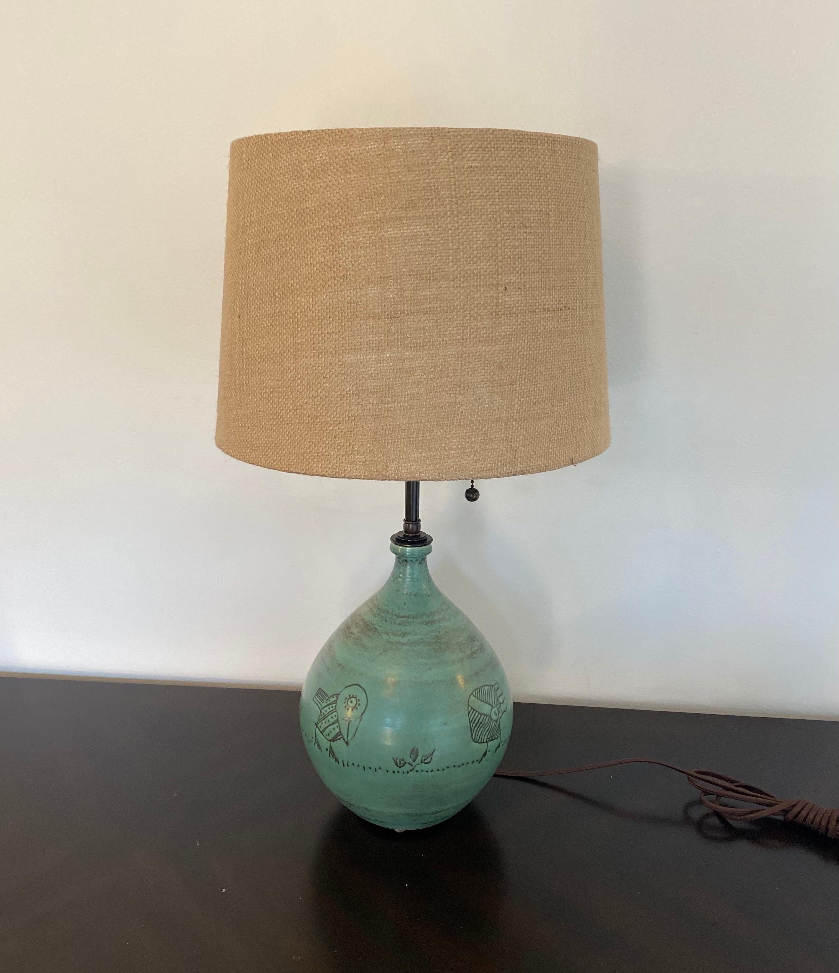 Jacques Blin French Art Pottery 1960s Table Lamp 11