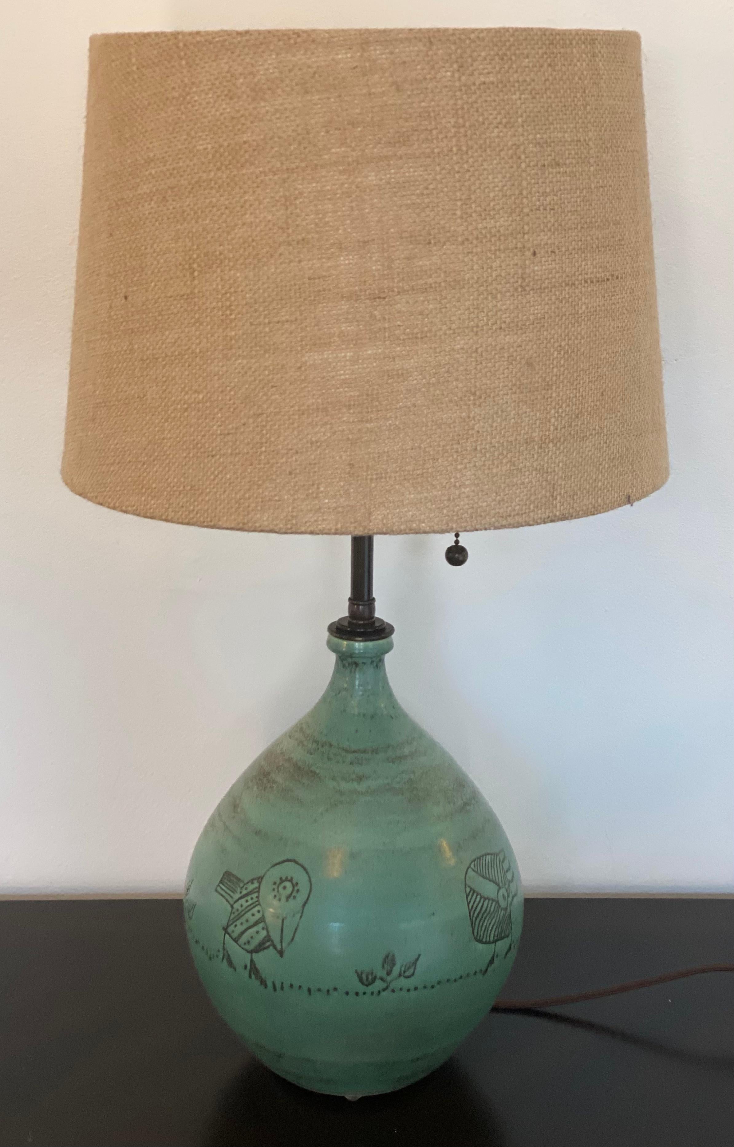 Jacques Blin French Art Pottery 1960s Table Lamp 12