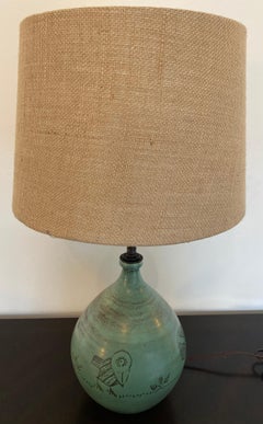Jacques Blin Französische Kunstkeramik 1960er Jahre Tischlampe