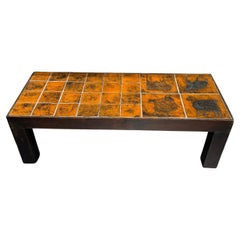 Jacques Blin French ceramic coffee table signed