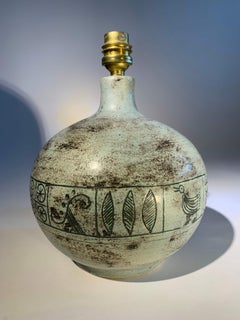 Jacques Blin Table Lamp, Hand-Crafted Ceramic, Water Green Glaze