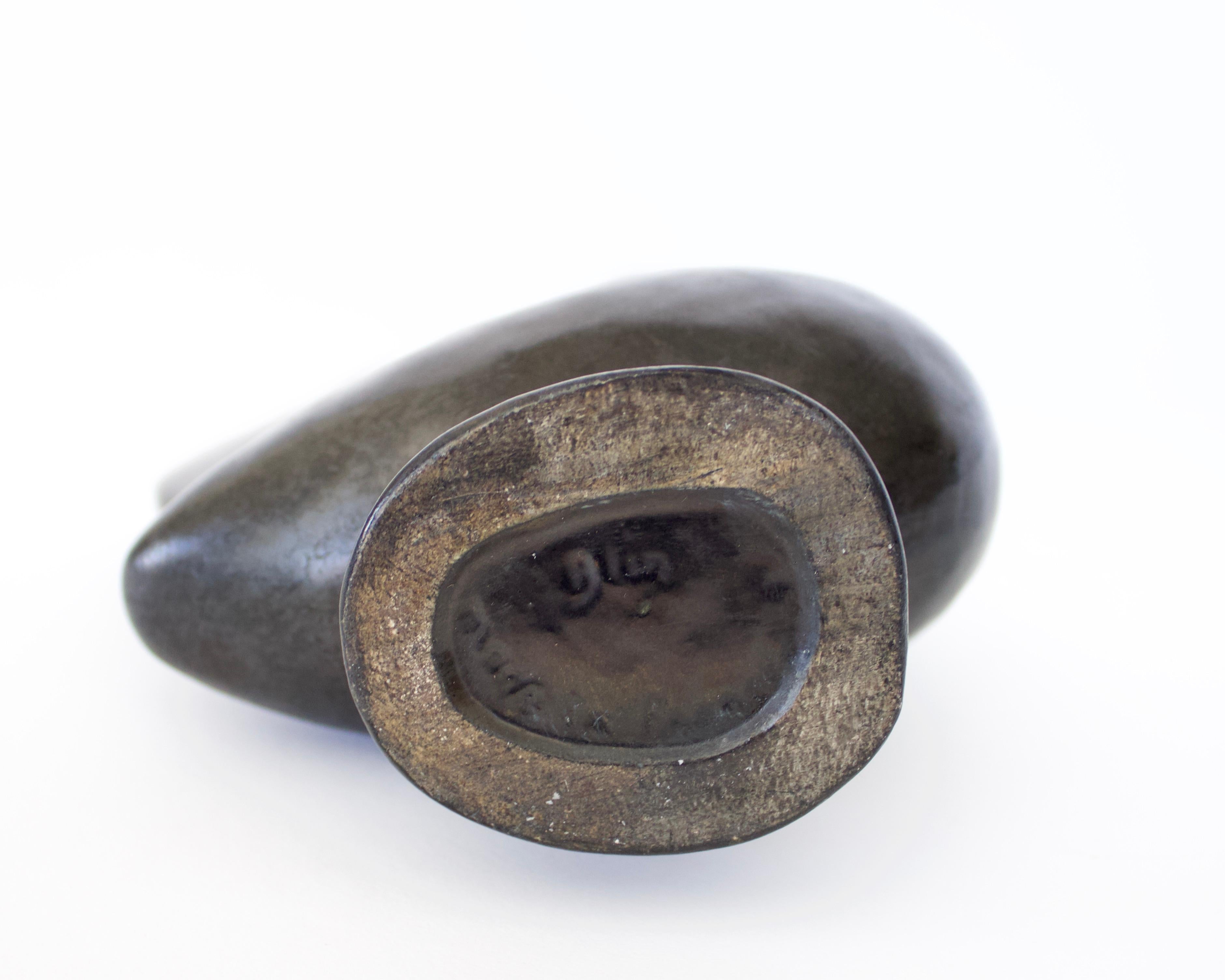 Jacques Blin French Ceramic Vessel Black Glaze Bird Form 9