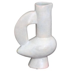 Jacques Blin French Ceramic Vessel White Glaze Bird Form