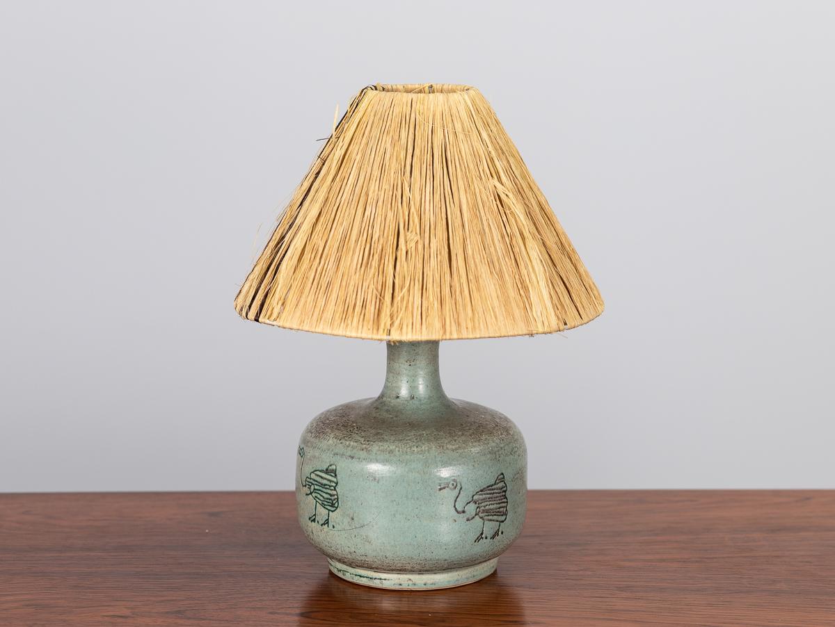 Organic Modern Jacques Blin French Modern Ceramic Lamp For Sale