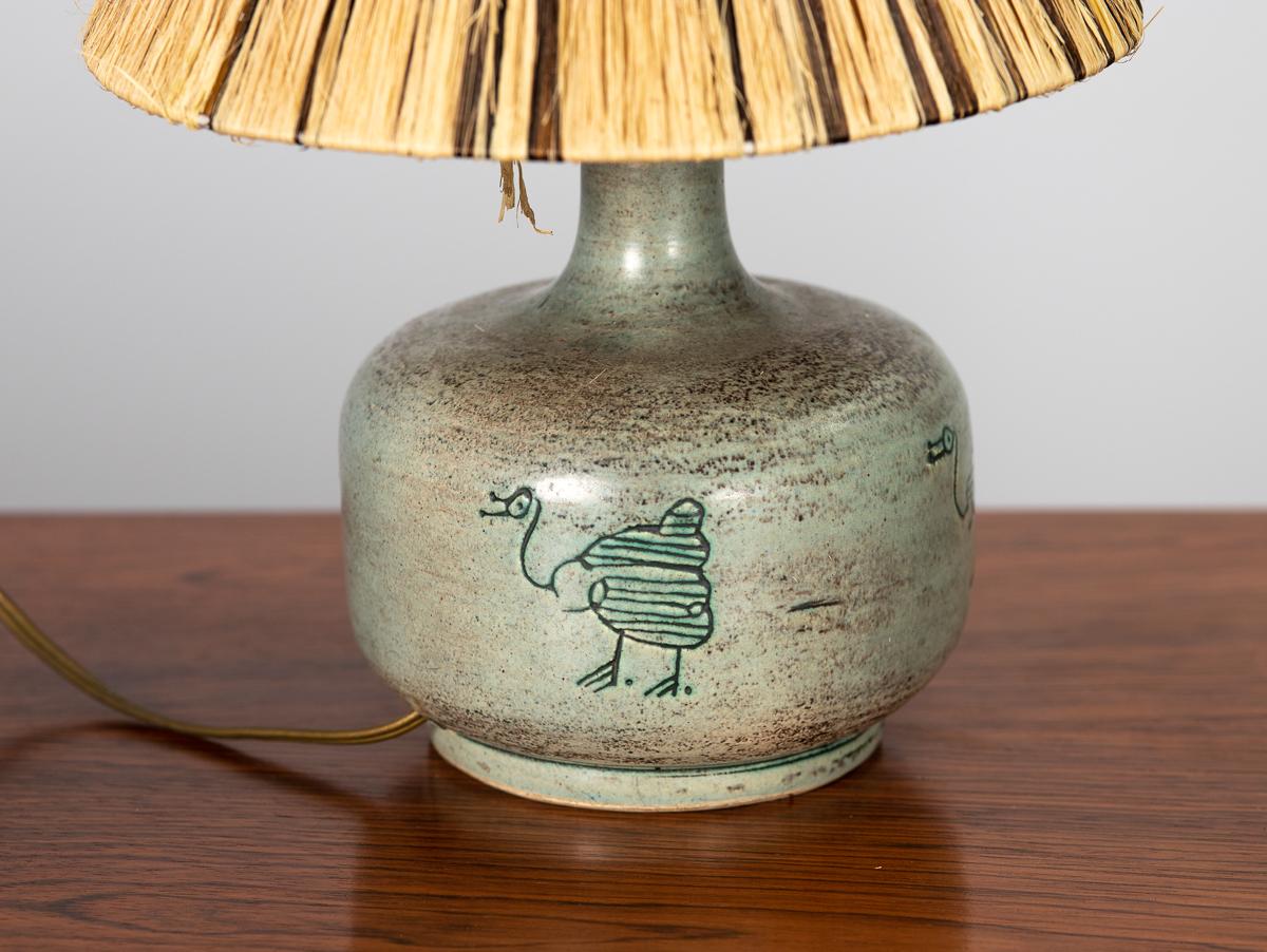 Mid-20th Century Jacques Blin French Modern Ceramic Lamp For Sale