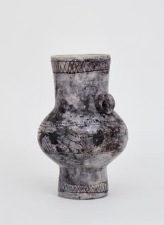 Vaso in ceramica francese da grigio chiaro a lavanda chiaro di Jacques Blin, 1960 circa