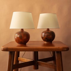  Jacques Blin, pair of ceramic lamps, French c1960. 