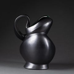 Jacques Blin, Rare Formate De Forme Libre Émaillé Noir, Vers 1950