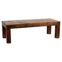 Jacques Blin, Rectangular Tiled Coffee Table, Oak and Ceramic, France circa 1970